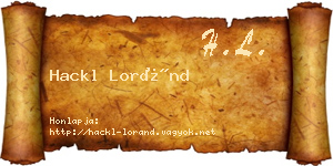 Hackl Loránd névjegykártya